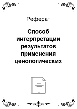 Реферат: Способ интерпретации результатов применения ценологических моделей экономических систем