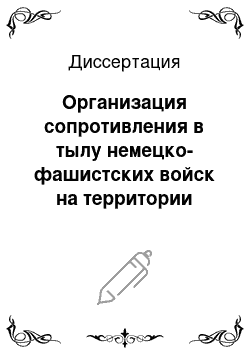 Диссертация: Организация сопротивления в тылу немецко-фашистских войск на территории областей Центрального Черноземья в годы Великой Отечественной войны