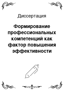 Диссертация: Формирование профессиональных компетенций как фактор повышения эффективности труда работников коммерческих банков