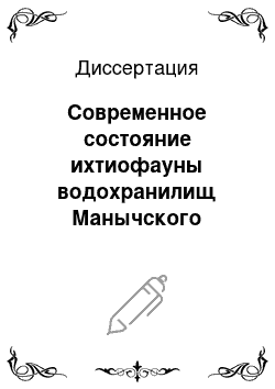 Диссертация: Современное состояние ихтиофауны водохранилищ Манычского каскада