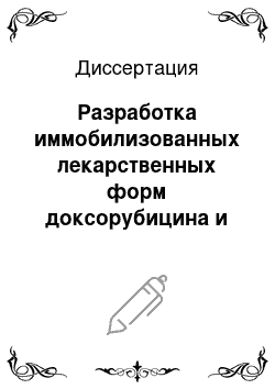 Диссертация: Разработка иммобилизованных лекарственных форм доксорубицина и методик его анализа