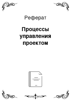 Реферат: Процессы управления проектом