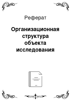 Реферат: Организационная структура объекта исследования