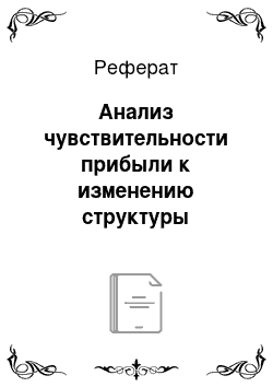 Реферат: Анализ чувствительности прибыли к изменению структуры доходов и расходов организации