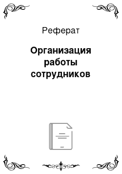 Реферат: Организация работы сотрудников