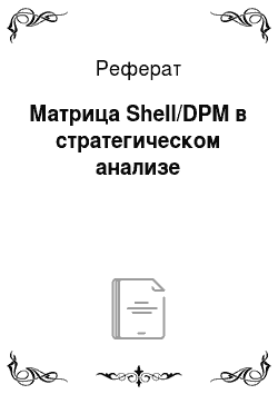 Реферат: Матрица Shell/DPM в стратегическом анализе