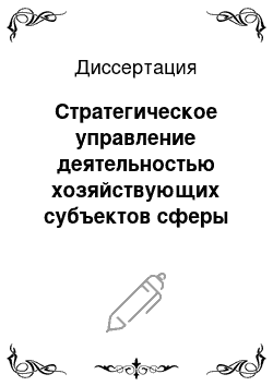 Диссертация: Стратегическое управление деятельностью хозяйствующих субъектов сферы книгоиздательства