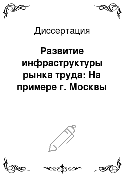 Диссертация: Развитие инфраструктуры рынка труда: На примере г. Москвы