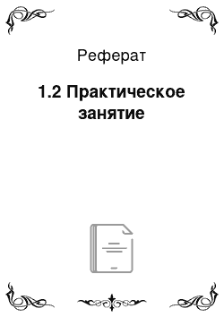 Реферат: 1.2 Практическое занятие