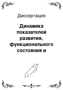 Диссертация: Динамика показателей развития, функционального состояния и умственной работоспособности средних и старших школьников г. Ишима