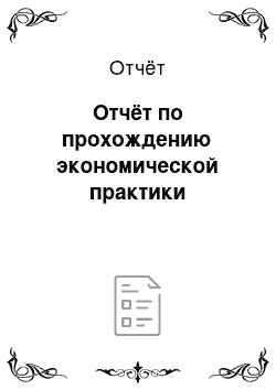 Отчёт: Отчёт по прохождению экономической практики