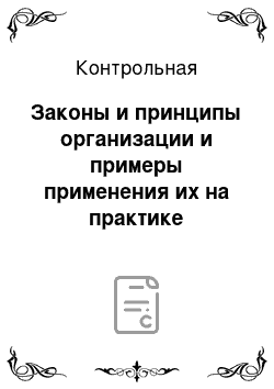 Контрольная: Законы и принципы организации и примеры применения их на практике