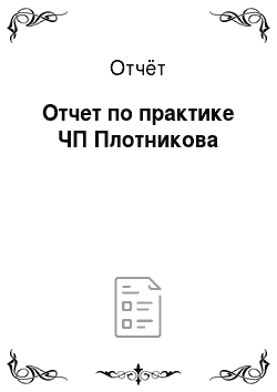 Отчёт: Отчет по практике ЧП Плотникова