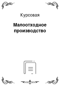 Курсовая: Малоотходное производство