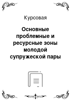 Курсовая: Основные проблемные и ресурсные зоны молодой супружеской пары