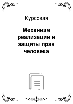 Курсовая: Механизм реализации и защиты прав человека