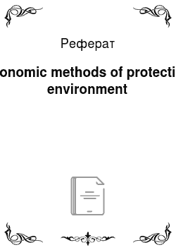 Реферат: Economic methods of protection environment