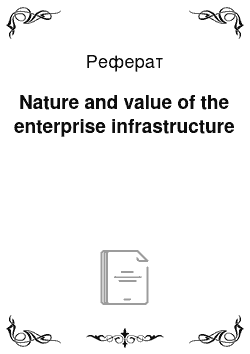 Реферат: Nature and value of the enterprise infrastructure