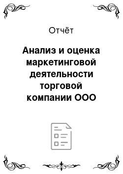 Отчёт: Анализ и оценка маркетинговой деятельности торговой компании ООО «Вагрон-Маркет»