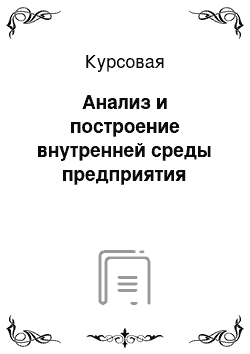 Курсовая: Анализ и построение внутренней среды предприятия