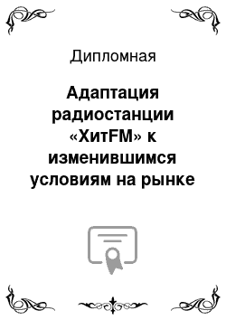 Дипломная: Адаптация радиостанции «ХитFM» к изменившимся условиям на рынке СМИ г. Екатеринбурга