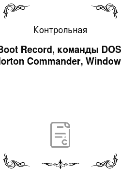Контрольная: Boot Record, команды DOS, Norton Commander, Windows