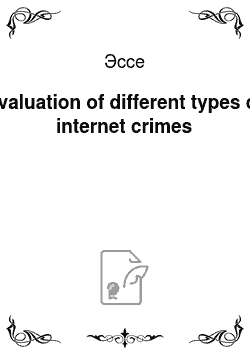 Эссе: Evaluation of different types of internet crimes