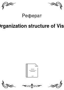 Реферат: Organization structure of Visa