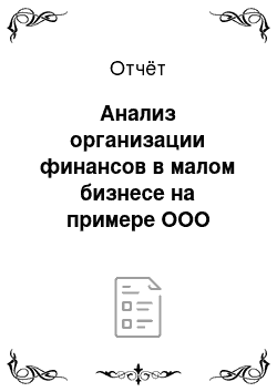 Отчёт: Анализ организации финансов в малом бизнесе на примере ООО «Стека-Дент»