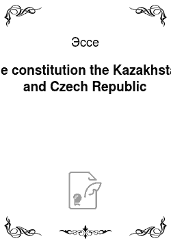 Эссе: The constitution the Kazakhstan and Czech Republic