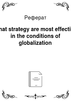 Реферат: What strategy are most effective in the conditions of globalization