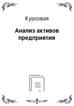 Курсовая: Анализ активов предприятия