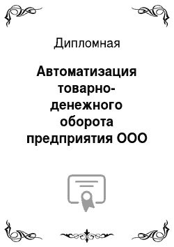 Дипломная: Автоматизация товарно-денежного оборота предприятия ООО «Регион»