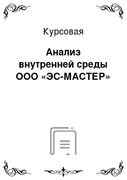 Курсовая: Анализ внутренней среды ООО «ЭС-МАСТЕР»