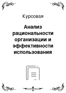 Курсовая: Анализ рациональности организации и эффективности использования средств на оплату труда