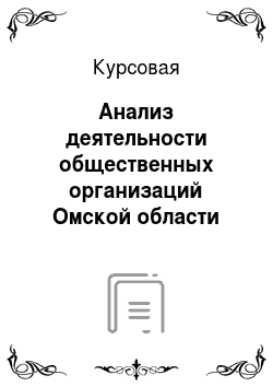 Курсовая: Анализ деятельности общественных организаций Омской области