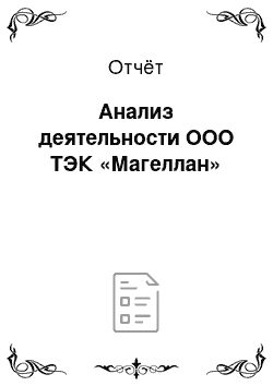 Отчёт: Анализ деятельности ООО ТЭК «Магеллан»