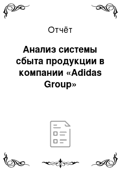 Отчёт: Анализ системы сбыта продукции в компании «Adidas Group»