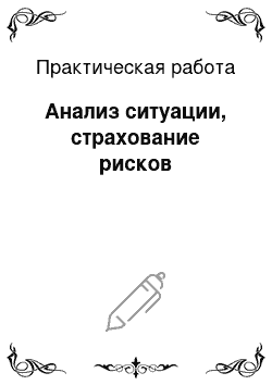 Практическая работа: Анализ ситуации, страхование рисков