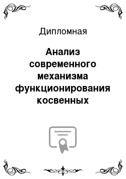 Дипломная: Анализ современного механизма функционирования косвенных налогов