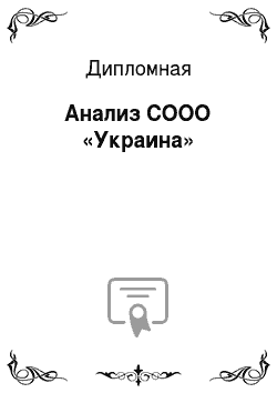 Дипломная: Анализ СООО «Украина»