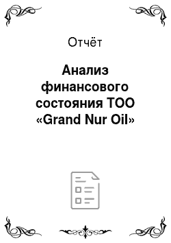 Отчёт: Анализ финансового состояния ТОО «Grand Nur Oil»