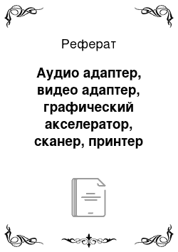 Реферат: Аудио адаптер, видео адаптер, графический акселератор, сканер, принтер