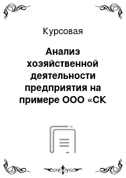 Курсовая: Анализ хозяйственной деятельности предприятия на примере ООО «СК Век»