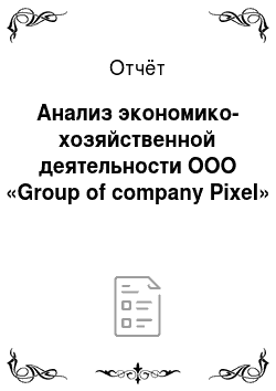 Отчёт: Анализ экономико-хозяйственной деятельности ООО «Group of company Pixel»