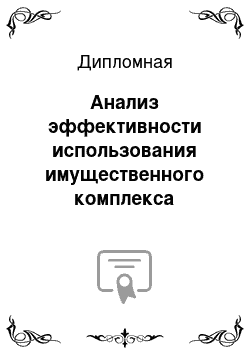 Дипломная: Анализ эффективности использования имущественного комплекса