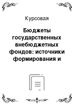 Курсовая: Бюджеты государственных внебюджетных фондов: источники формирования и направления использования бюджетных средств