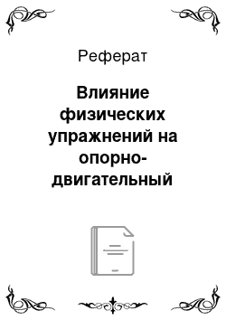 Реферат: Влияние физических упражнений на опорно-двигательный аппарат