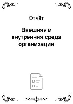 Отчёт: Внешняя и внутренняя среда организации