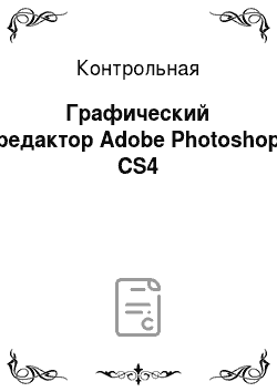 Контрольная: Графический редактор Adobe Photoshop CS4